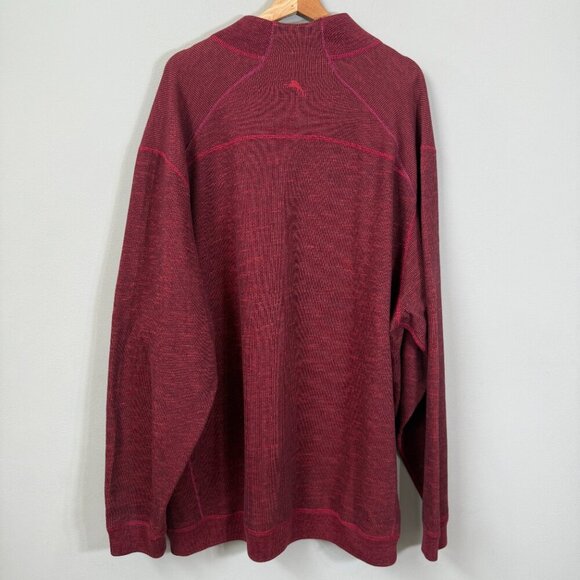 Tommy Bahama Flipsider Half Zip Sweater Pullover Men's 3XT Red Reversible NWOT - Picture 9 of 16
